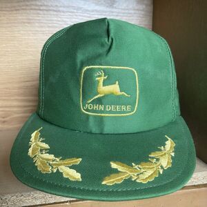 Louisville Mfg Co VTG John Deere Snapback Trucker Hat Scramble Egg Gold Leaf USA